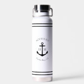 Custom Black Anchor Emblem Trinkflasche (Rückseite)