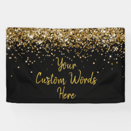 Custom Black and Gold Birthday Party Foto Stand Banner