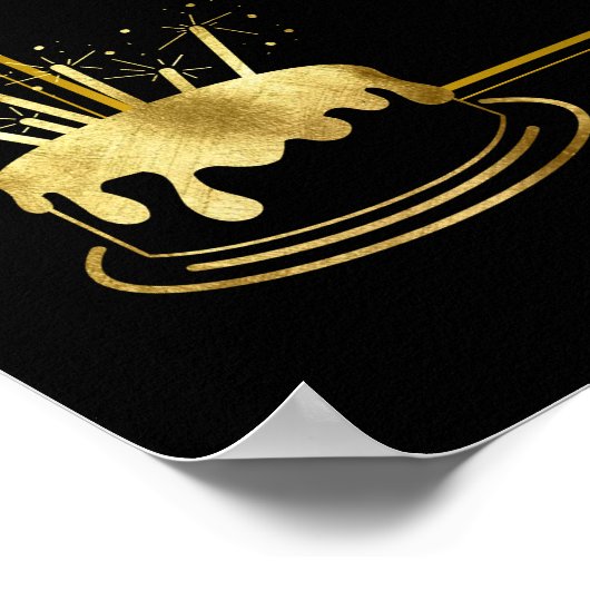 Custom Black and Gold Birthday Poster (Ecke)