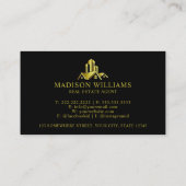 Custom Black and Gold Premium Real Anwesen Agent Visitenkarte (Rückseite)