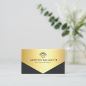 Custom Black and Gold Real Anwesen Agent Visitenkarte (Stehend Vorderseite)