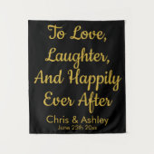 Custom Black and Gold Wedding Foto Booth Prop Wandteppich (Vorderseite)