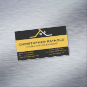 Custom Black and Gold Zuhause Gebäude Construction Magnetische Visitenkarte (Beispiel)