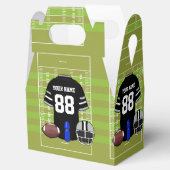 Custom Black and Gray Football Jersey auf Field Geschenkschachtel (Geöffnet)