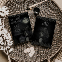 Custom Black and Grey Floral Gothic Wedding