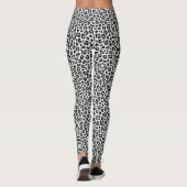 Custom Black And Grey Safari Leopard Print Pattern Leggings (Rückseite)