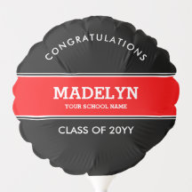 Custom Black and Red Abschluss Balloon
