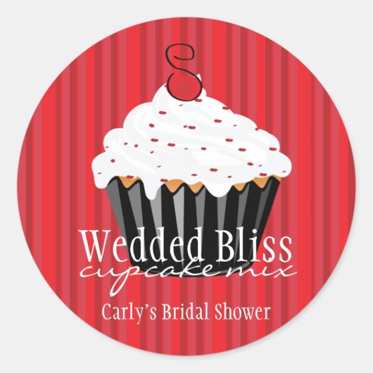 Custom Black and Red Bakery Stickers (Vorderseite)