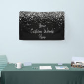 Custom Black and Silver Birthday Party Foto Stand Banner (Messe)