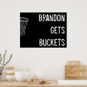 Custom Black and White Basketball Poster (Küche)
