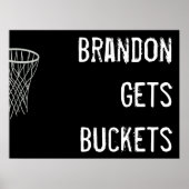 Custom Black and White Basketball Poster (Vorne)
