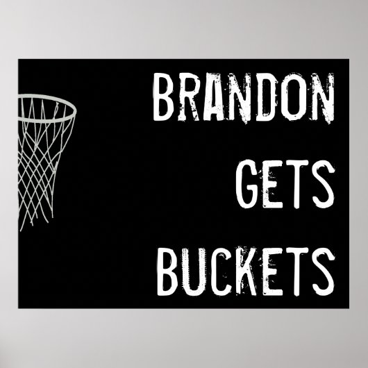 Custom Black and White Basketball Poster (Vorne)