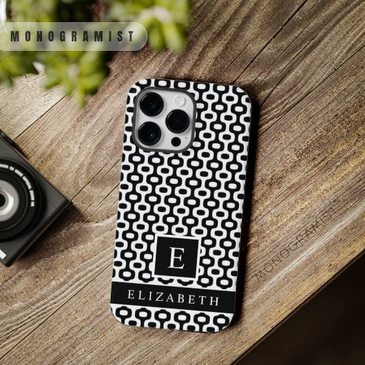 Custom Black and White Brazil Ipanema Geometric Case-Mate iPhone Hülle