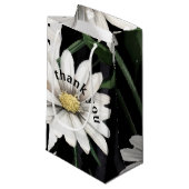 Custom Black and White Daisy Vielen Dank Kleine Geschenktüte (Vorderseite Schrägansicht)
