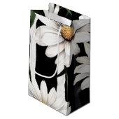 Custom Black and White Daisy Vielen Dank Kleine Geschenktüte (Rückseite Schrägansicht)