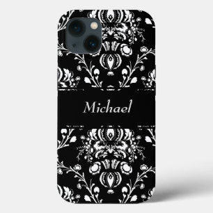 Custom Black and White Damask Case-Mate iPhone Hülle
