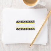 Custom Black and White Damask Wedding Adressaufkleber (Insitu)