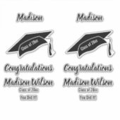 Custom Black and White Herzlichen Glückwunsch Absc Aufkleber (Vorderseite)