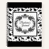 Custom Black and White Journal Spiralnotebook Notizblock (Vorderseite)