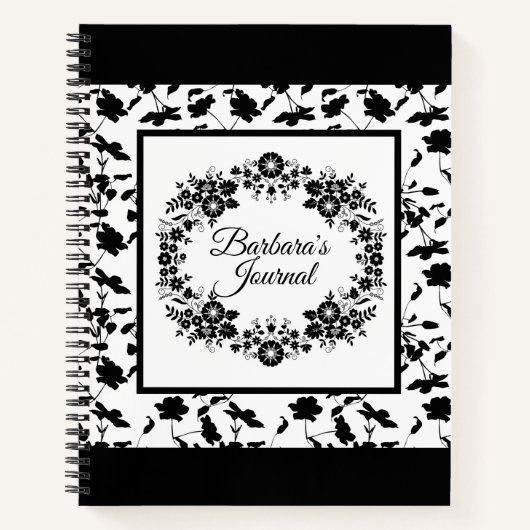Custom Black and White Journal Spiralnotebook Notizblock (Vorderseite)