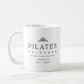 Custom Black and White Minimalist Pilates Princess Kaffeetasse (Links)