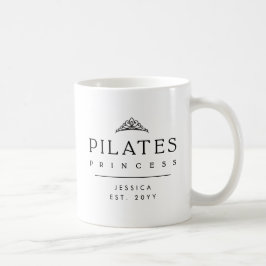 Custom Black and White Minimalist Pilates Princess Kaffeetasse