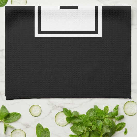 Custom Black and White Mit Monogramm Kitchen Handt Handtuch (Gefaltet)