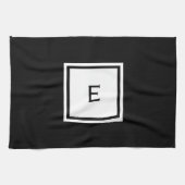 Custom Black and White Mit Monogramm Kitchen Handt Handtuch (Horizontal)