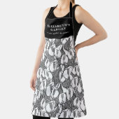 Custom Black and White Peace Lilie Muster Schürze (InSitu)