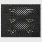 Custom Black and White Polka Dot Imitate Gold Scri Geschenkpapier (Flach)