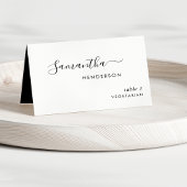 Custom Black and White, Script Wedding Platzkarten Tischnummer