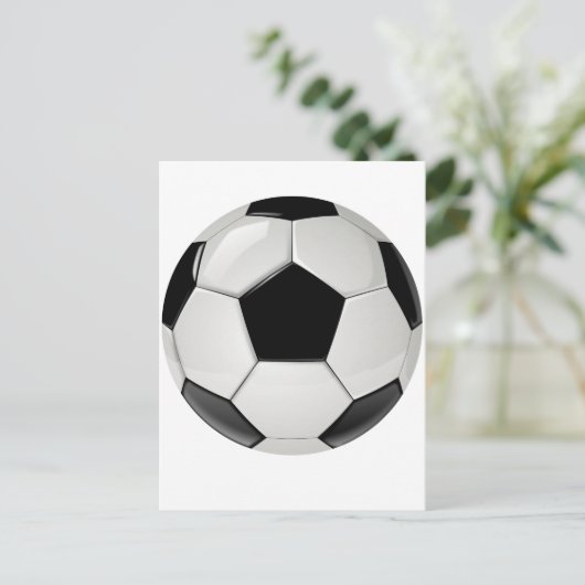 Custom Black and White Soccer Ball Postkarte (Stehend Vorderseite)