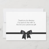 Custom Black and White Wedding Dankeschön Karte (Rückseite)