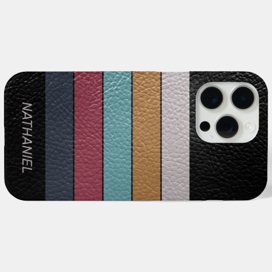 Custom Black Aqua Dark Blue Pink Gelbe Streifen Case-Mate iPhone Hülle (Rückseite (Horizontal))