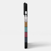 Custom Black Aqua Dark Blue Pink Gelbe Streifen iPhone Hülle (Linke Seite)