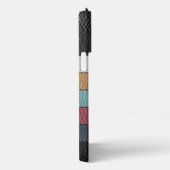 Custom Black Aqua Dark Blue Pink Gelbe Streifen iPhone Hülle (Rechte Seite)