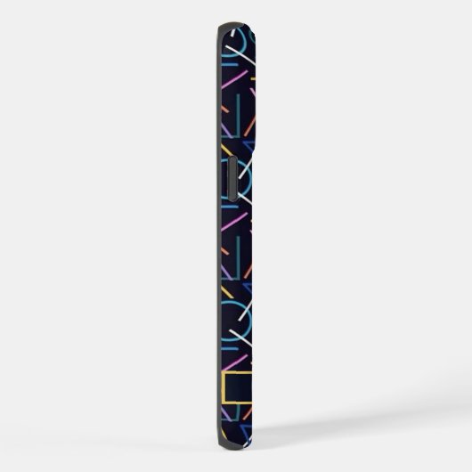 Custom Black Aquamarin Blue Yellow Red Abstrakt Pa iPhone Hülle (Rechte Seite)