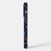 Custom Black Aquamarin Blue Yellow Red Abstrakt Pa iPhone Hülle (Linke Seite)