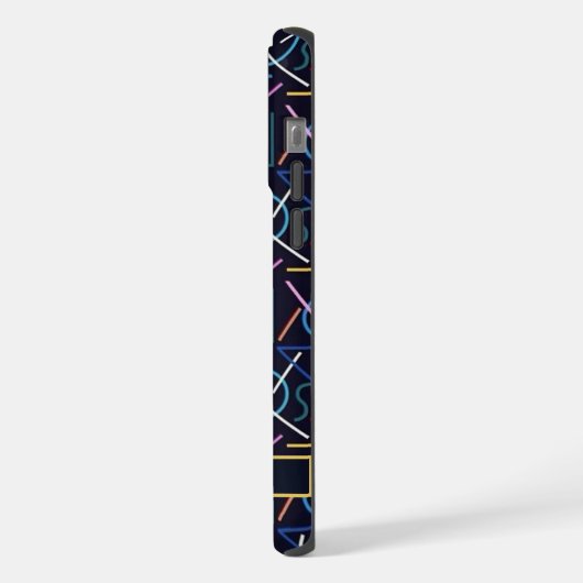 Custom Black Aquamarin Blue Yellow Red Abstrakt Pa iPhone Hülle (Linke Seite)