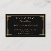 Custom Black Art Deco Business Cards Visitenkarte (Rückseite)