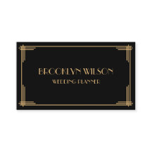 Custom Black Art Deco Business Cards