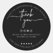 Custom Black Aufkleber Vielen Dank Label Packaging (Vorderseite)