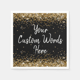 Custom Black Birthday Party Jahrestag Abschluss Serviette