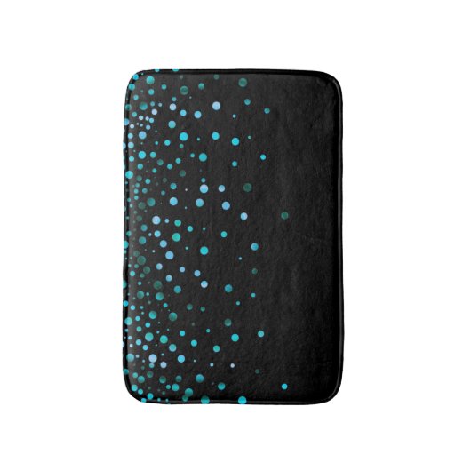 Custom Black Blue Glitzer Confetti Personalisiert Badematte (Vorderseite Vertikal)