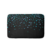 Custom Black Blue Glitzer Confetti Personalisiert Badematte (Vorderseite)