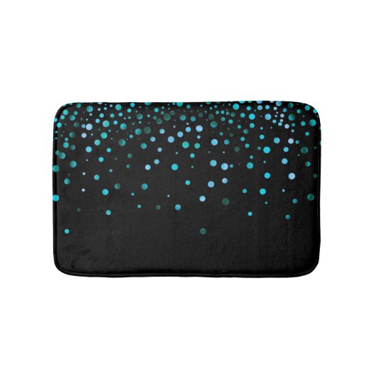 Custom Black Blue Glitzer Confetti Personalisiert Badematte (Vorderseite)