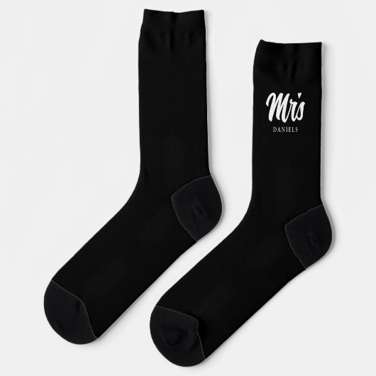Custom Black Bride Wedding  Socken (Linkes Detail)