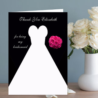 Custom Black Bridesmaid Danke Karte