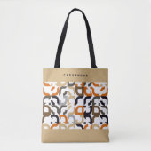 Custom Black Brown Beige Orange Retro Art Muster Tasche (Vorderseite)