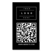 Custom Black Business Logo and Website Magnet Card (Vorderseite Vertikal)